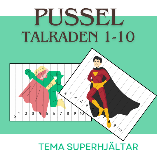 Pussel - 1-10 - Superhjältar