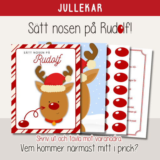 Jul - Jullekar - Sätt nosen på Rudolf!