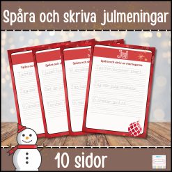 Spåra och läsa julmeningar (30 meningar)