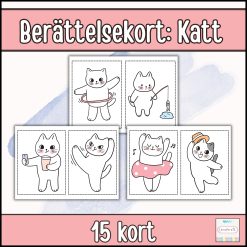 Berättelsekort Katt (15 motiv)