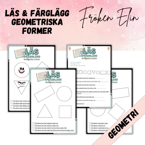 Läs och färglägg - geometriska former
