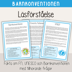 Barnkonventionen - FN - UNICEF - Läsförståelse