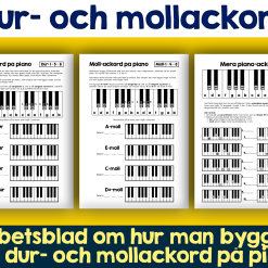 Dur- och mollackord på piano