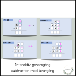 Interaktiv presentation - subtraktion med övergång