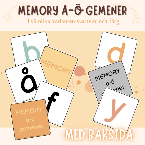 Memory alfabetet - gemener