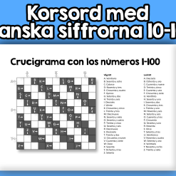 Korsord med spanska siffrorna 10-100