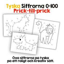 Tyska siffrorna 0-100 med prick-till-prick-övningar