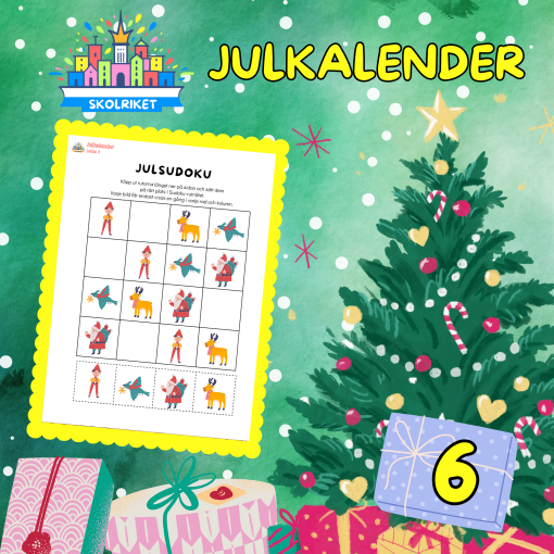SkolRikets Digitala Julkalender 2024: Pedagogiska Aktivitetsblad för Skolan | Lucka 6