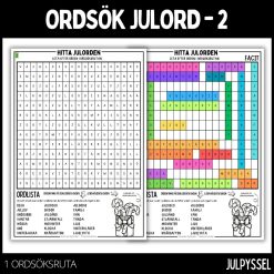 Ordsök julord - 2 med färgläggningsbild
