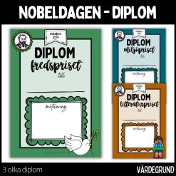 Diplom – 3 olika diplom / - nobeldagen