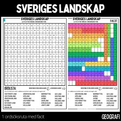 Sveriges landskap - ordsöksruta