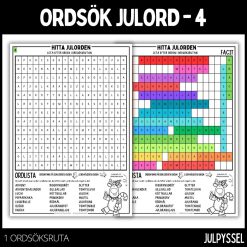 Ordsök julord - 4 med färgläggningsbild