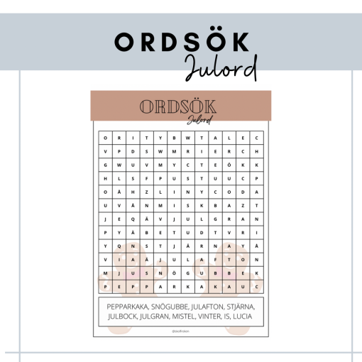 Ordsök - jul