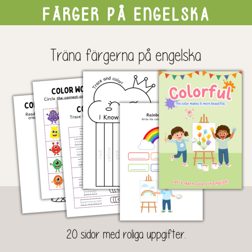 Engelska - Träna färger på engelska - English colors