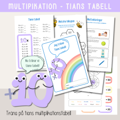Multiplikation - Träna tians multiplikationstabell - Arbetshäfte