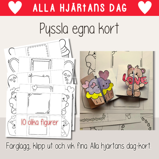 Alla hjärtans dag - Pyssla vikbara kort