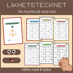 Likhetstecknets betydelse – Lika mycket på varje sida, 6 arbetsblad