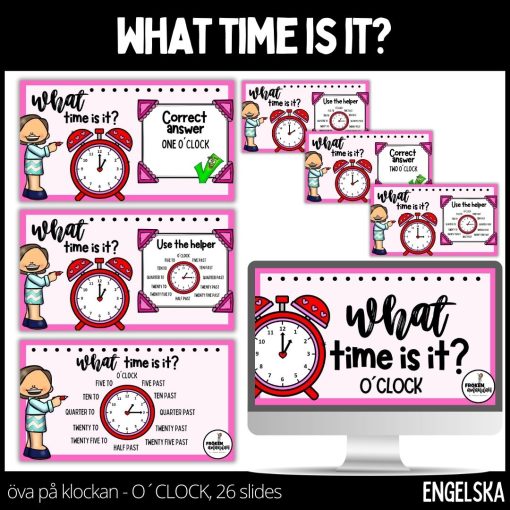 What time is it? - o´cklock - 26 slides - presentation