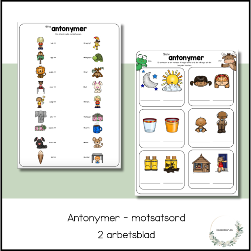 Antonymer - motsatsord