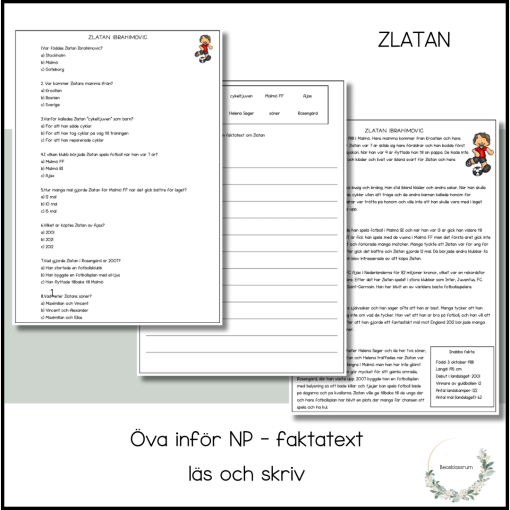 Träna inför NP - faktatext Zlatan