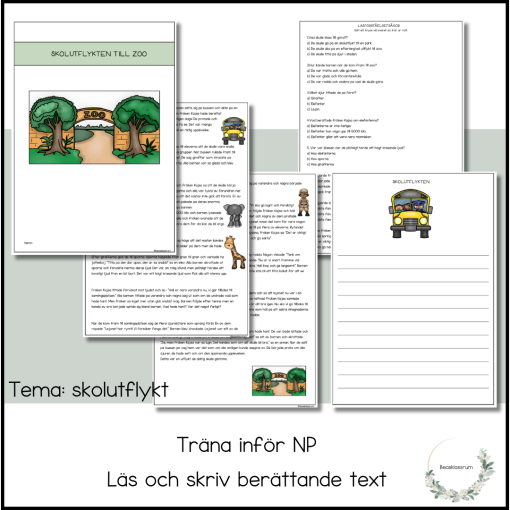 Läsförståelse Skolutflykten - träna inför NP