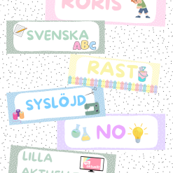 Schemaskyltar Pastell
