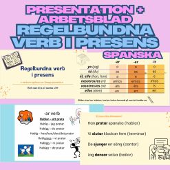 Regelbundna verb i presens, spanska