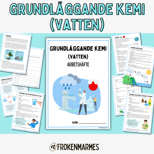 Grundläggande kemi (Vatten) - Arbetshäfte + Flashcards - Prov