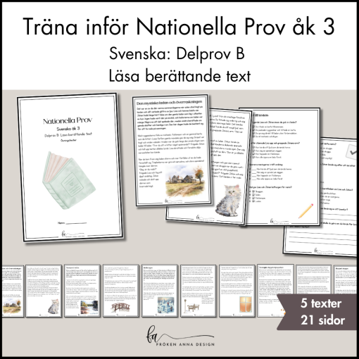 Träna inför NP / Nationella Prov i Svenska – Läsa berättande text (Åk 3)