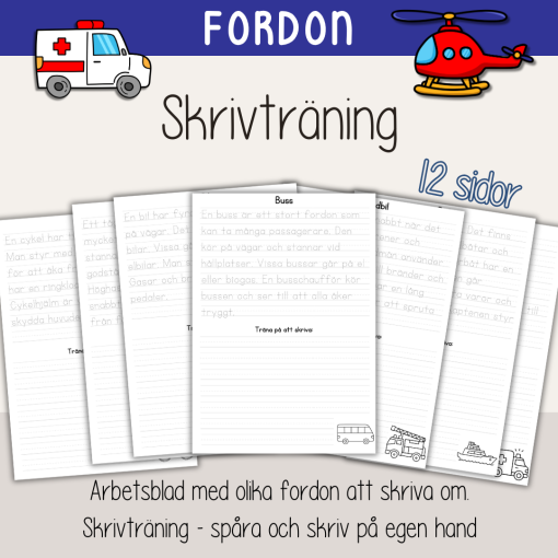 Skrivträning - Fordon