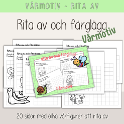 Vår - Vårtema - Rita av och färglägg