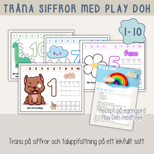 Siffror - Träna siffror med Play-Dohlera + recept