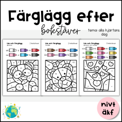 Färglägg efter bokstav - Alla hjärtans dag