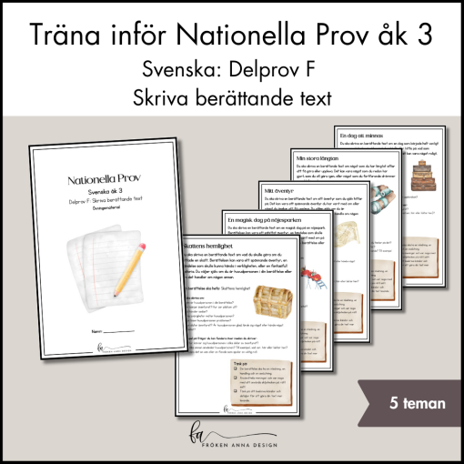 Träna inför NP / Nationella Prov i Svenska – Skriva berättande text (Åk 3)