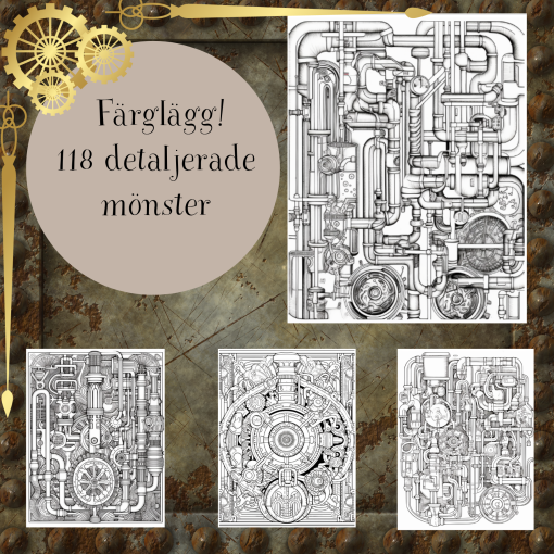Färglägg mönster - Steampunk