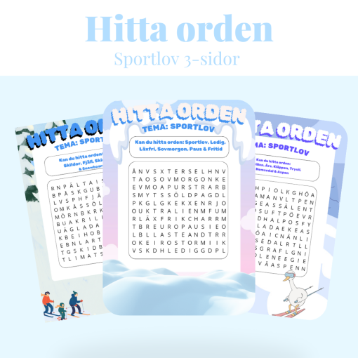 Hitta orden - Sportlov