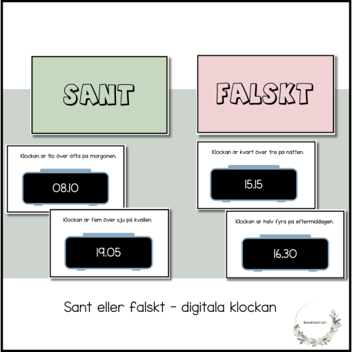 Sant eller falskt - analoga klockan
