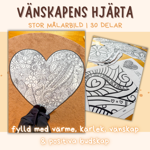 Vänskapens hjärta - Stor målarbild i 30 delar