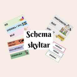 Schema skyltar med bildstöd