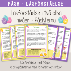 Påsk - Läsförståelse om påsken - 10 olika texter i två olika nivåer