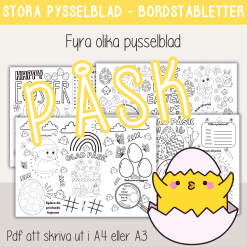 Påsk - Stora pysselblad i A3 - Bordstabletter