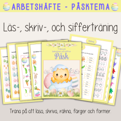 Påsk - Arbetshäfte bokstäver siffror färger former