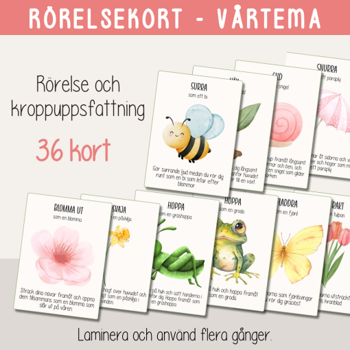 Vår - Rörelselkort med vårtema - rörelsepaus