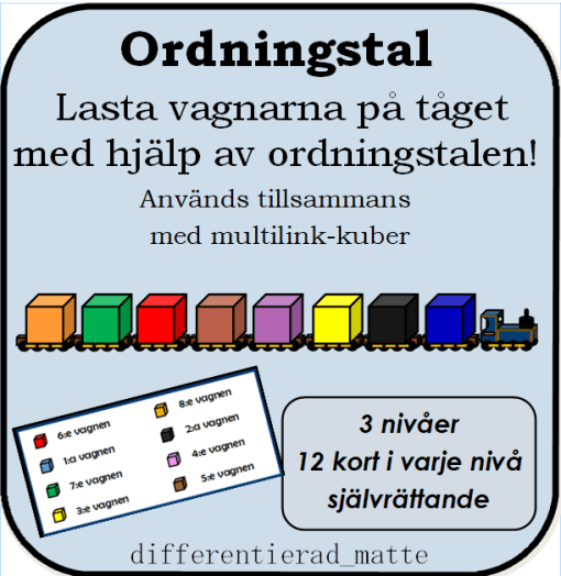 Ordningstal - placera kuberna rätt på tåget