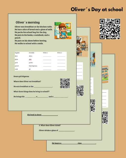 Oliver´s Day at School - Read and Listen
