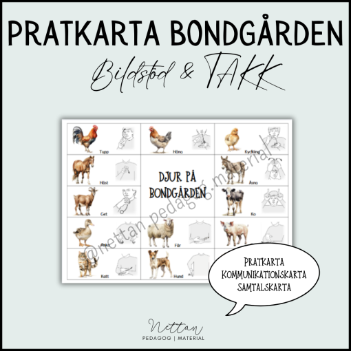 Pratkarta djur på bondgården