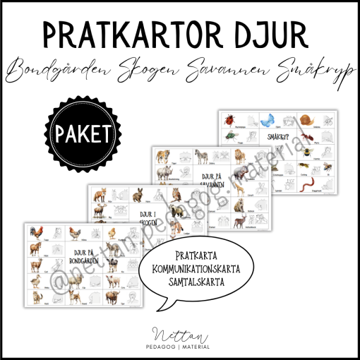 PAKET: Pratkartor djur