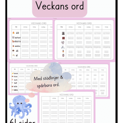 Veckans ord A-Ö med stödlinjer & spårbara ord