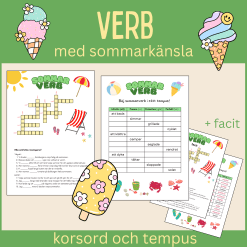 Verb med sommarkänsla - korsord och tempus