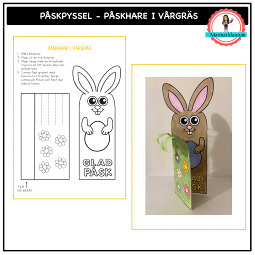 Påskpyssel - påskhare i vårgräs